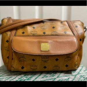 Mcm satchel cognac bag.